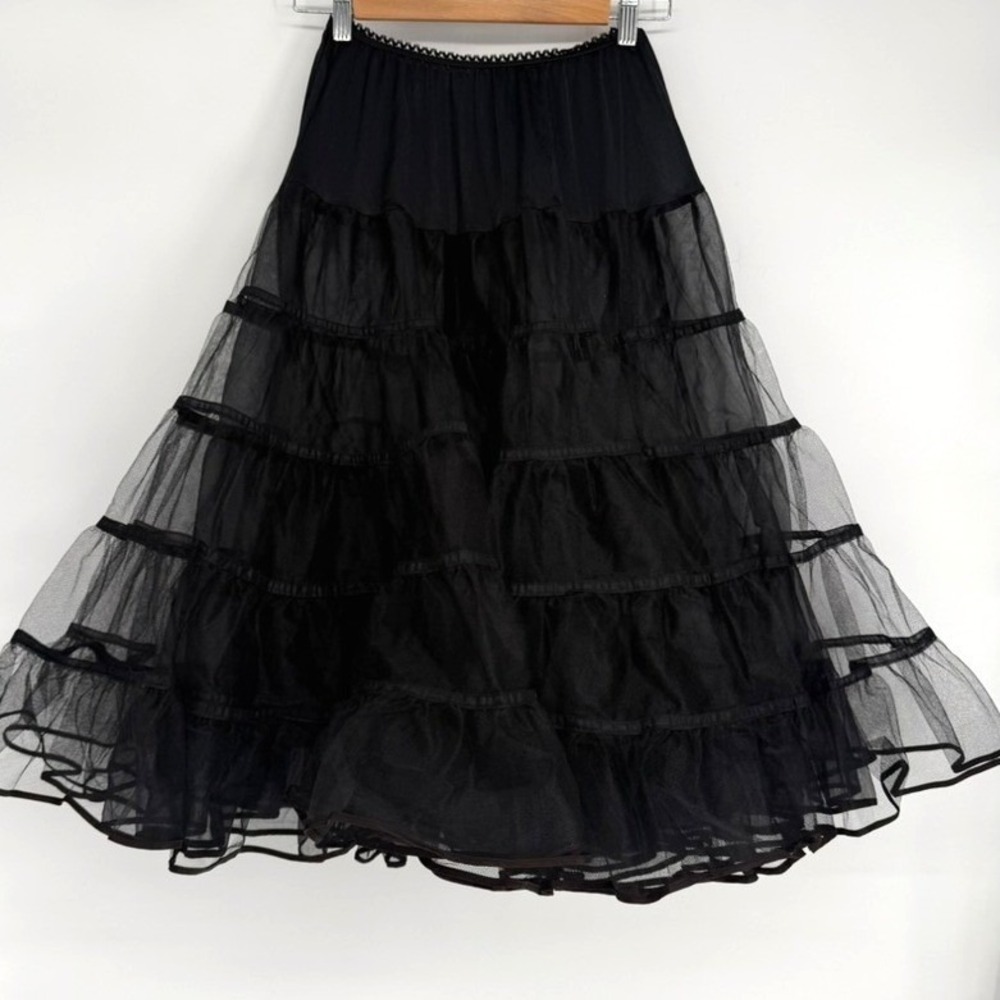 VTG Malco Modes 591 Black Crinoline Petticoat Rockabilly Made in USA  M
